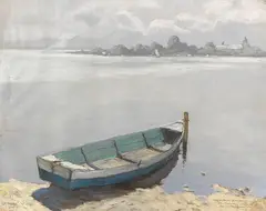 Albert Stagura, Blick auf die Fraueninsel am Chiemsee, 1927, Pastel