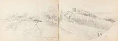 Carl Schweich, 3 Skizzenbücher mit Landschafts- und Porträtstudien, 1850, Pencil drawing