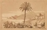 Franz Ludwig Catel, Golf von Neapel, Ca. 1820, Brush and ink drawing