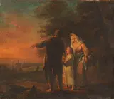 Johann Conrad Seekatz, Zugeschrieben - Heilige Familie auf dem Weg nach Jerusalem, Oil on canvas