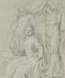 Januarius Zick, 3 Bll.: Figurenstudien, Chalks