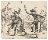 Hans Ulrich Franck, Soldaten tanzen im Wirtshaus, 1656, Etching