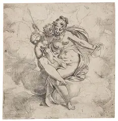 Paolo Farinati, Venus und Amor, 1566, Etching