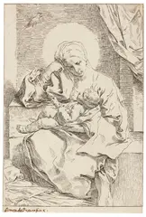 Simone Cantarini, Die Madonna mit dem Finken, Um 1635/36, Etching