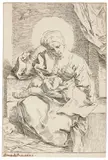 Simone Cantarini, Die Madonna mit dem Finken, Um 1635/36, Etching