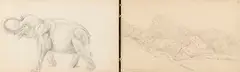 Carl Schweich, 2 Skizzenbücher mit Landschafts- und Porträtstudien, Späte 1860/1880, Pencil drawing