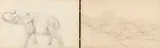 Carl Schweich, 2 Skizzenbücher mit Landschafts- und Porträtstudien, Späte 1860/1880, Pencil drawing