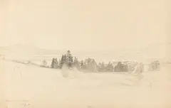 Der Hopfensee bei Füssen by Carl Schweich, 1860, Colored crayon drawing, sold Nov 2014
