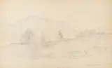 Carl Schweich, Schlehdorf am Kochelsee, Pencil drawing
