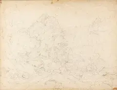 Carl Schweich, Brannenburg, 1846, Pencil drawing