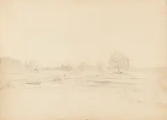 Carl Schweich, Landschaftsstudie, Um 1860, Pencil drawing