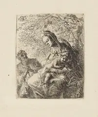 Philipp Hieronymus Brinckmann, Die Ruhe auf der Flucht nach Ägypten, Um 1730, Etching