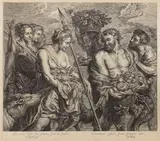 Boëtius Adam Bolswert, Diana und die Nymphen von der Jagd heimkehrend, Um 1625/1630, Etching