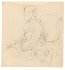 Gerhard von Kügelgen, Porträt einer Dame im Sessel, Um 1800, Pencil drawing