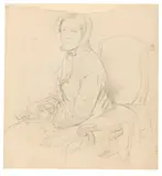 Gerhard von Kügelgen, Porträt einer Dame im Sessel, Um 1800, Pencil drawing