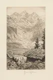 Hans Thoma, Blümlisalp, 1917, Etching