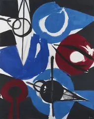 Ernst Wilhelm Nay, Irisch Blau, 1964, Oil on canvas
