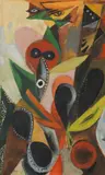 Ernst Wilhelm Nay, Musikantin, 1948, Gouache
