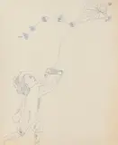 Andy Warhol, Male Costume Figure, c. 1954, ballpoint pen on paper
