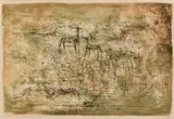 Les cerfs by Zao Wou-ki, 1952, Lithograph in colors, sold Jun 2014