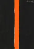 Günther Förg, Ohne Titel (5B, schwarz mit orange), 1988, Gouache