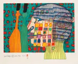 Friedensreich Hundertwasser, Die Schatten der Sterne, 1967, Lithograph printed in colours