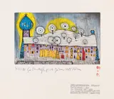 Friedensreich Hundertwasser, Bärnbacher Andacht im Schnee, 1987, Etching in colors
