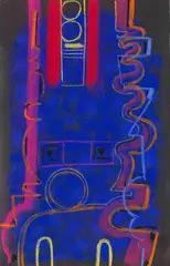 Ohne Titel by Max Ackermann, 1974, Pastel, sold Jun 2014