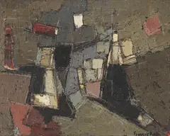 Francis Bott, Evocation, 1956, Oil on fibreboard