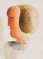Oskar Schlemmer, Kopf nach links, 1928, Oil on canvas