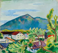 Frühlingslandschaft in Tegernsee by August Macke, 1910, Oil on canvas, sold Jun 2014