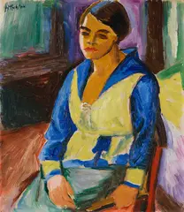 Max Pechstein, Die chinesische Jacke, Um 1918, Oil