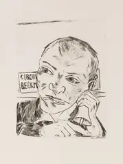 Jahrmarkt by Max Beckmann, 1921, Drypoint, sold Jun 2014