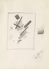 Sensations mélangées by Kasimir Malevich, Um 1916, Pencil drawing, sold Jun 2014