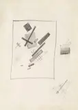 Kasimir Malevich, Sensations mélangées, Um 1916, Pencil drawing