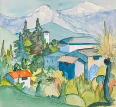 Hermann Hesse, Tessin-Gebirge, 1927, Watercolor