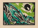 Badende an der Steilküste by Ernst Wilhelm Nay, 1938, Woodcut in colors, sold Jun 2014