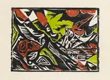 Lofotenlandschaft by Ernst Wilhelm Nay, 1938, Farbholzschnitt auf Velin, sold Jun 2014