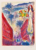 Marc Chagall, Avenue de la Victoire in Nizza, 1967, Lithograph in colors