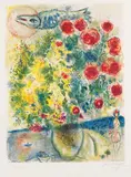 Marc Chagall, Rosen und Mimosen, 1967, Lithograph in colors