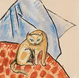 Gabriele Münter, Katze auf einer Decke