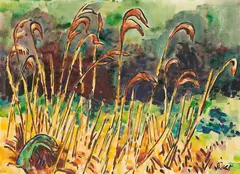 Gräser by Karl Schmidt-Rottluff, Wohl um 1940, Watercolor, sold Jun 2014
