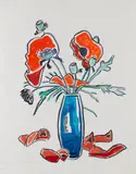 Frischer und abfallender Mohn by Gabriele Münter, 1959, Oil, sold Jun 2014