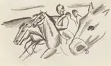 August Macke, Kürassiere, 1913, Pencil drawing