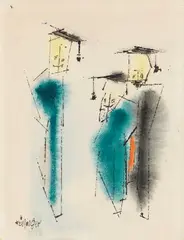 Ghosties by Lyonel Feininger, Wohl 1953-1955, Watercolor, sold Jun 2014