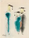 Ghosties by Lyonel Feininger, Wohl 1953-1955, Watercolor, sold Jun 2014