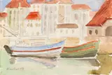 Hafen in der Normandie (Dieppe) by Erich Heckel, 1959, Watercolor, sold Jun 2014