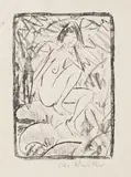 Otto Mueller, Sitzende von Blattwerk umgeben (helle Fassung), 1923, Lithograph