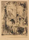 Lyonel Feininger, The Gate (Das Tor), 1912, Etching