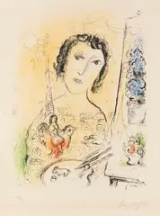 Selbstbildnis by Marc Chagall, 1974, Lithograph in colors, sold Jun 2014